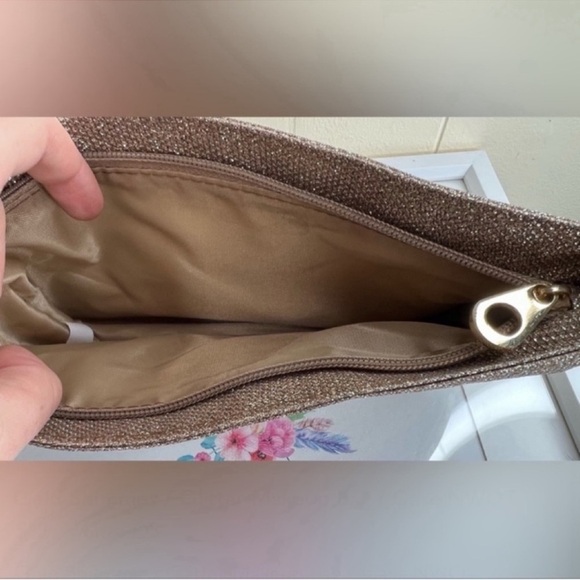 Gold Shimmer / Glitter Makeup Bag / Case NWOT - Picture 3 of 3